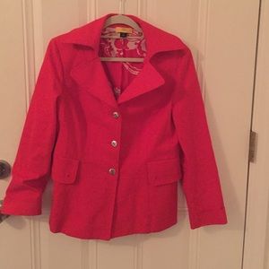 Bright red SoCa coat. In excellent condition