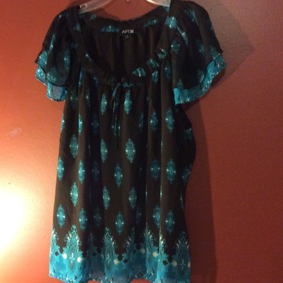 Brown and Blue Top