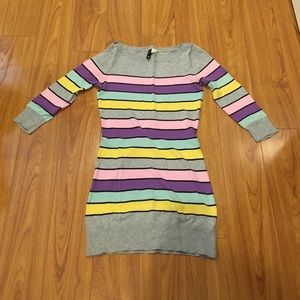 Neon striped sweater tunic