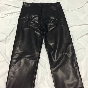 black leather leggings