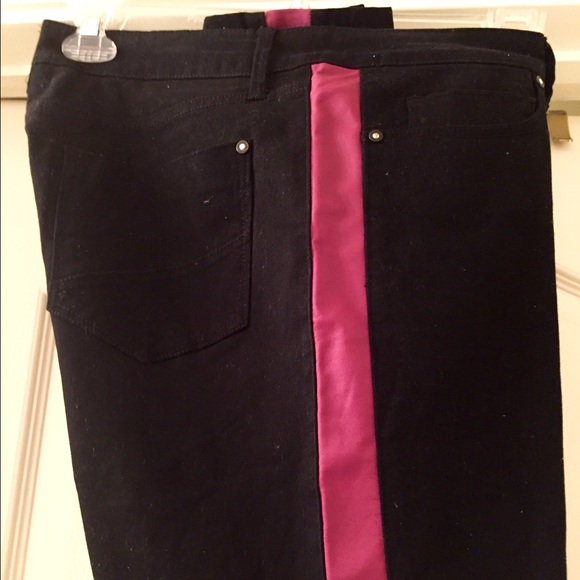 Black pinstriped jeans
