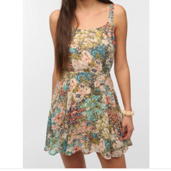 Lucca Couture Floral Print Chiffon Dress