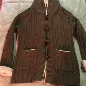 Green knit jacket