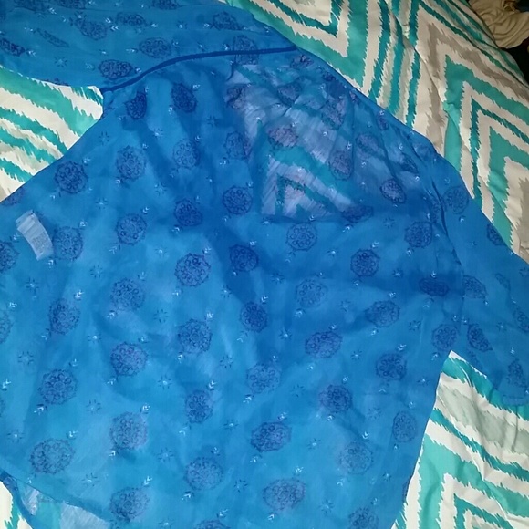 Blue see through shirt