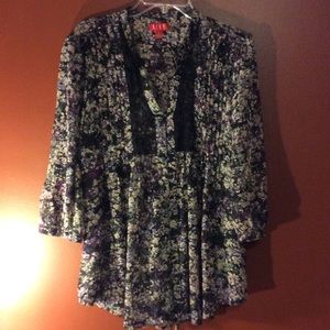 Sheer Floral Print top