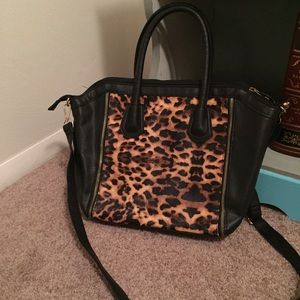 Leopard and Black Purse