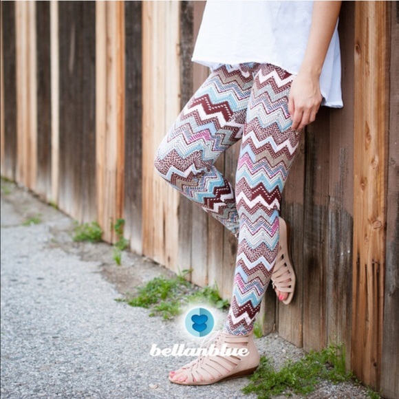 The JOCELYN chevron leggings - PINK MIX - Picture 2 of 4