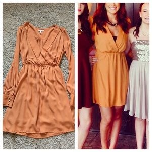 Long Sleeve Orange Dress