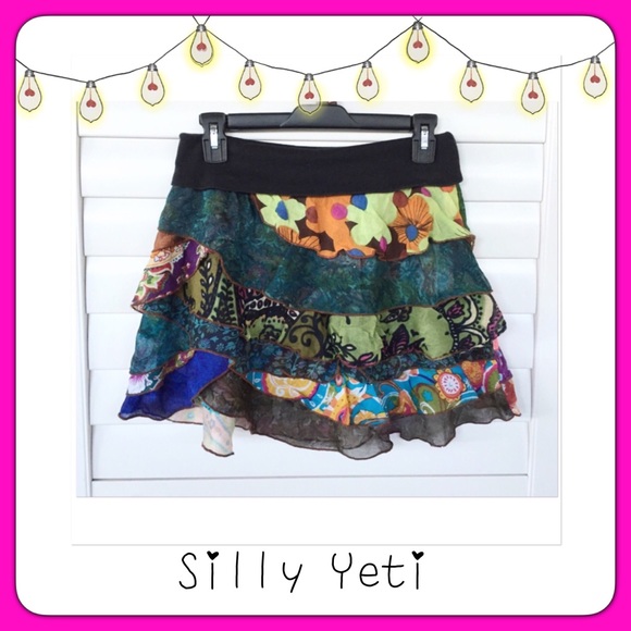 ⚫️🎋 Silly Yeti Boho Layered Skirt