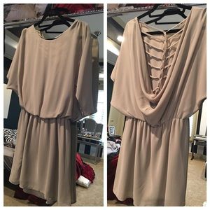 Tan Dress With Low Back