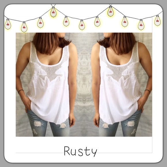 ⚪️🎋 NWT Boho Crochet Tank Top