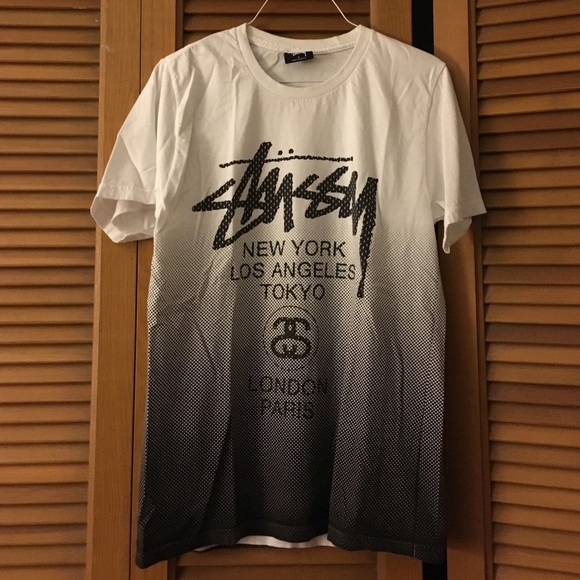 Stussy white/black gradient tshirt
