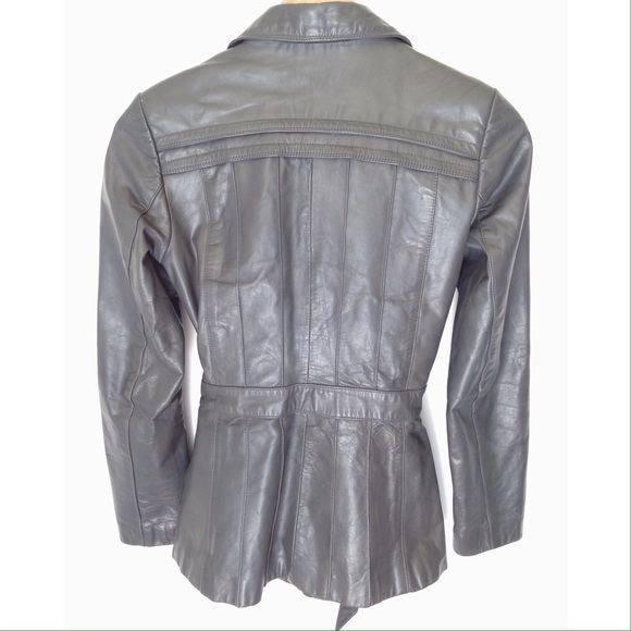 Vintage Wilsons Leather Grey Belted Jacket - Picture 2 of 4