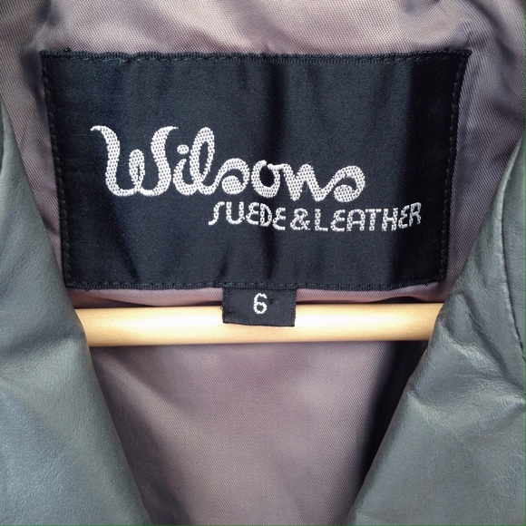 Vintage Wilsons Leather Grey Belted Jacket - Picture 3 of 4