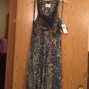 Leopard print mini dress