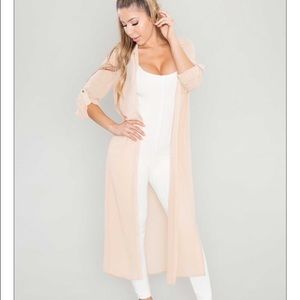 Buttoned chiffon duster