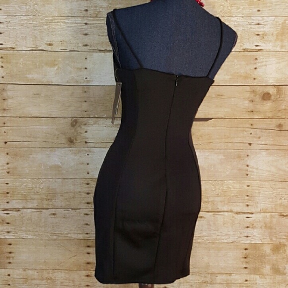 📮FIRM📮Macys Tempted NWT LBD BodyCon Black Dress - Picture 2 of 4