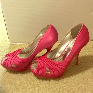 Pink Satin Pumps