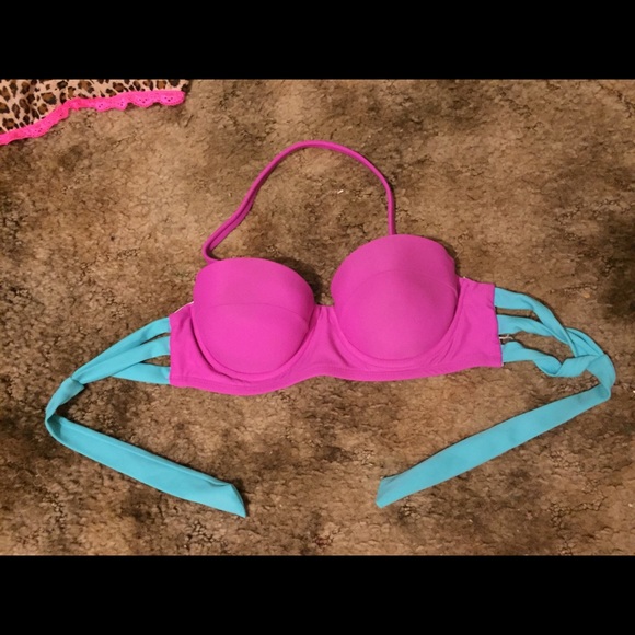 Pink and Aqua Swim Top