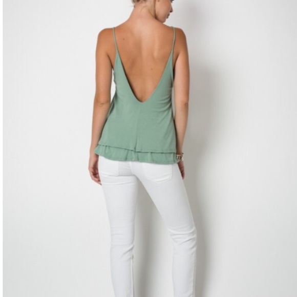 SALE💥Moss Green Double Layered Strap Top - Picture 2 of 2