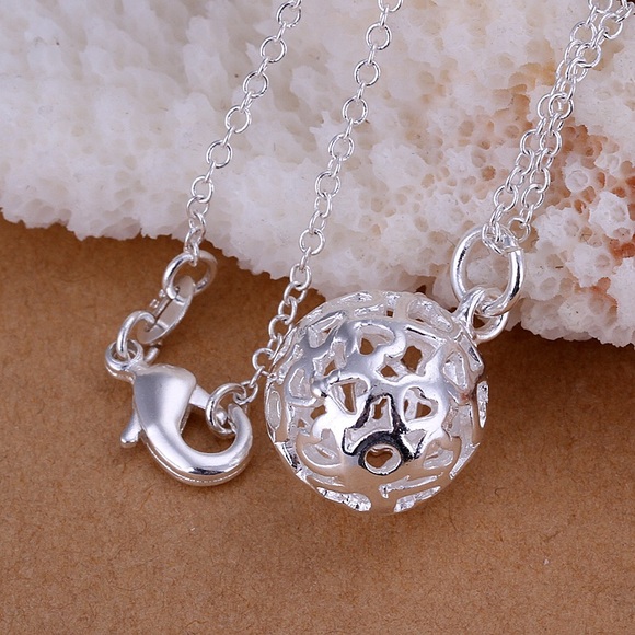 Sterling silver ball pendant