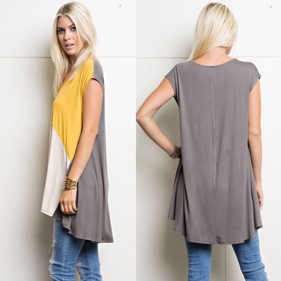 🆕EVERLY color block tunic top - MAGENTA - Picture 2 of 2