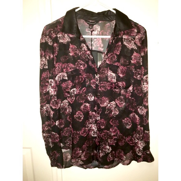 Rock & Republic chiffon blouse with floral print