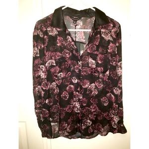 Rock & Republic chiffon blouse with floral print