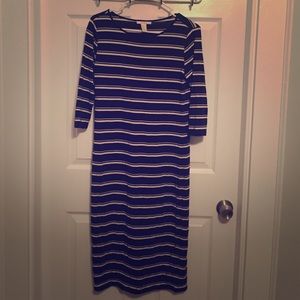 Knee length maxi dress.