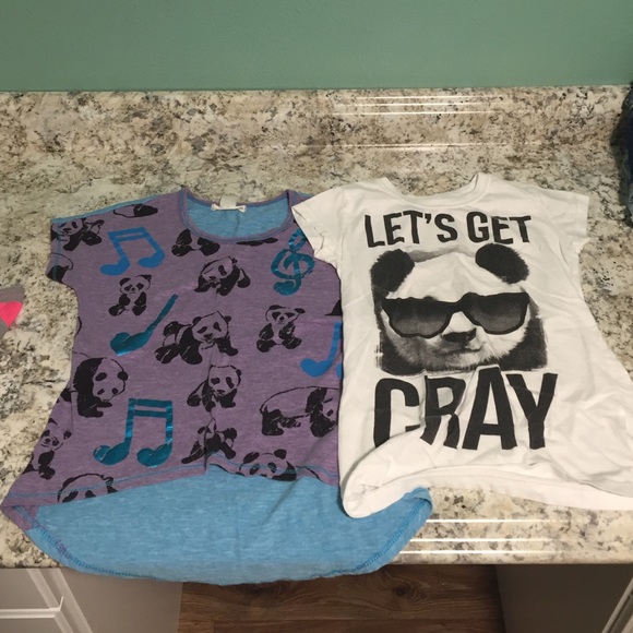 Girls panda shirts