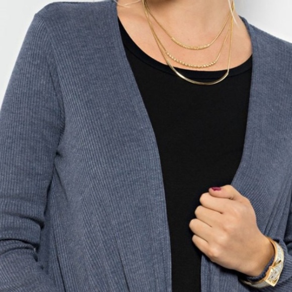✨Dusty Pink Ribbed Cardigan - Picture 3 of 4
