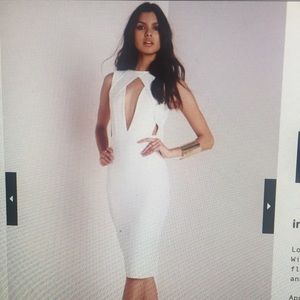 Missguided White Cut Out Bust Midi Dress