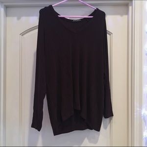Maroon v-neck sweater from Brandy Melville