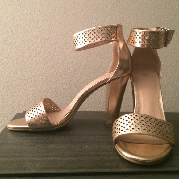 Gold Chunky Heels