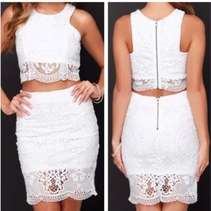 Lace two piece dress