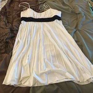 White dress with black lace