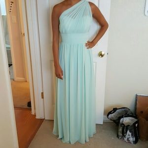 Bill Levkoff Mint One Shoulder Dress