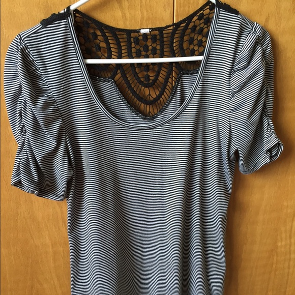 Striped lace shirt