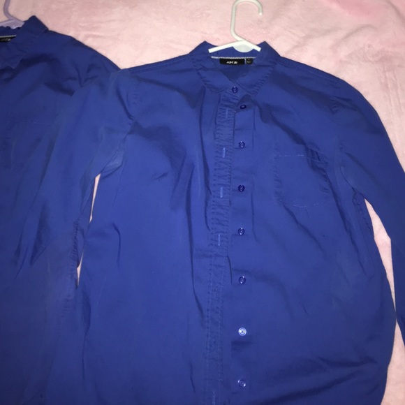 Two Apt. 9 Blue Collared Shirts - Picture 1 of 2