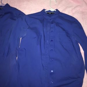 Two Apt. 9 Blue Collared Shirts