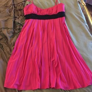 Pink dress with black lace