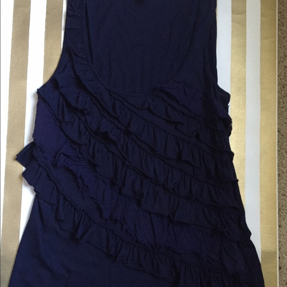 Banana Republic navy ruffle tank! - Picture 3 of 4