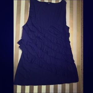 Banana Republic navy ruffle tank!