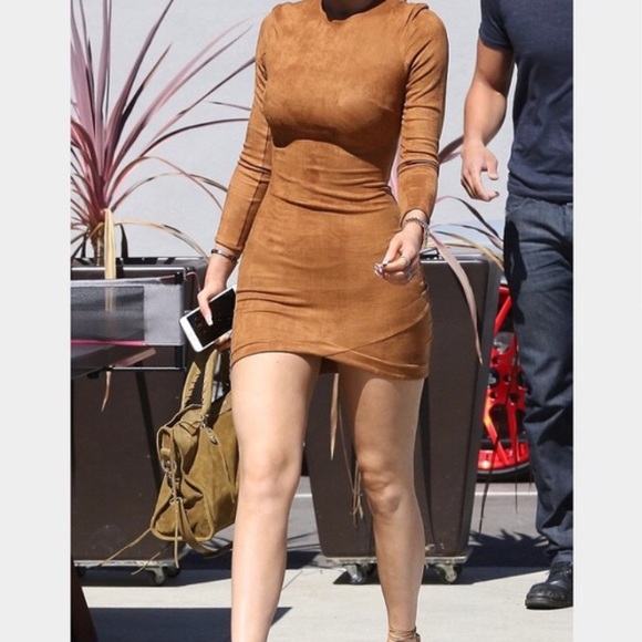 WINDSOR Dresses & Skirts - Red Skintight Suede Mini Dress