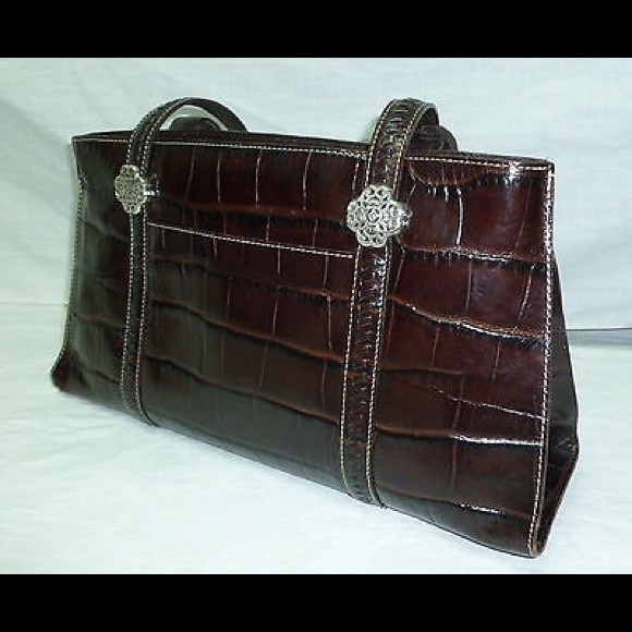 Brighton Croc Embossed Leather Tote