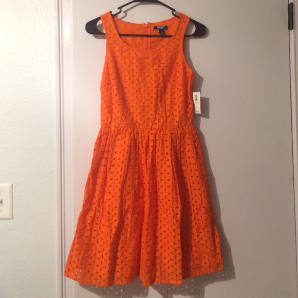 Old Navy orange eyelet dress