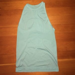 High neck lululemon light blue tank