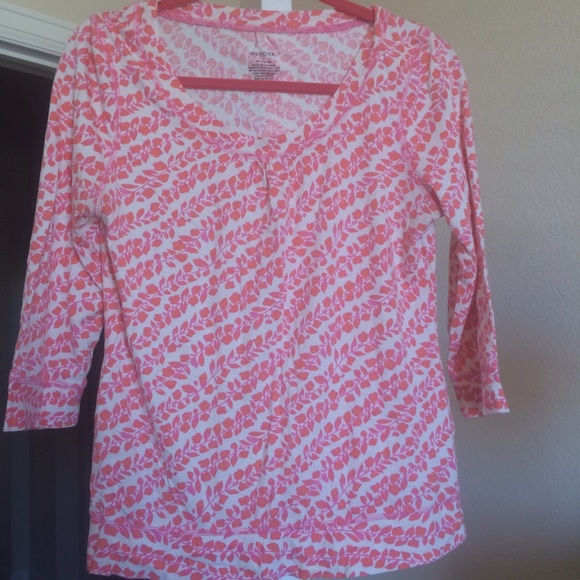 Pink floral 3/4 sleeved Merona top