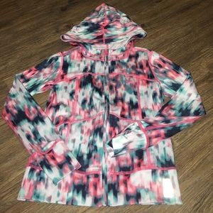 Zella girls bright multi colored zip up top