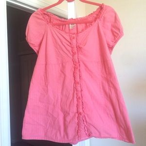 Pink peasant top